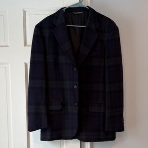 Vintage Banana Republic blue and green plaid blazer